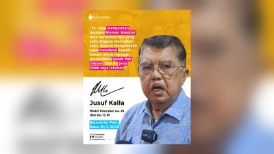 Datangi Bareskrim, Jusuf Kalla Laporkan Rismon Sianipar atas Tuduhan "Bohir" Isu Ijazah Jokowi 3 TUTURPEDIA - Datangi Bareskrim, Jusuf Kalla Laporkan Rismon Sianipar atas Tuduhan "Bohir" Isu Ijazah Jokowi