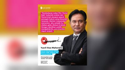 Yusril Tegaskan Tak Ada Larangan Nobar Film Pesta Babi, Pemerintah Persilakan Publik Menonton dan Berdiskusi 3 TUTURPEDIA - Yusril Tegaskan Tak Ada Larangan Nobar Film Pesta Babi, Pemerintah Persilakan Publik Menonton dan Berdiskusi