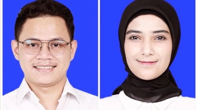 Nadya Mustika Rahayu memamerkan pas foto pernikahan dengan Iqbal Fitrah Rosadi pada Minggu (19/11/3023). FOTO: Instagram @iqbalfitrahr.