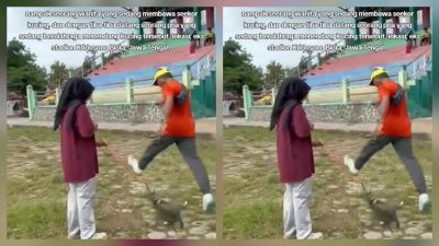 Viral! Pria Tak Dikenal Tiba-tiba Tendang Kucing yang Sedang Diajak Jalan-jalan di Eks Stadion Kridosono Blora