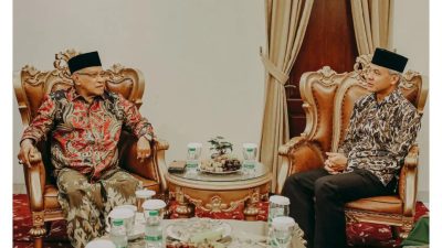 Bakal Capres Ganjar Pranowo bertemu dengan mantan ketua umum PBNU KH Said Aqil Siroj. FOTO: Instagram.com/ganjar_pranowo