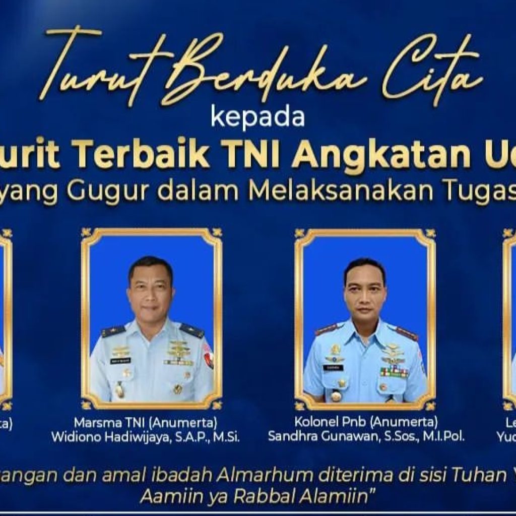 4 Prajurit TNI AU telah gugur dalam misi profisiensi di Pesawat Super Tucano. Foto: Instagram.com/militer.udara