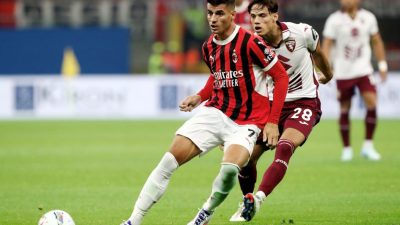 AC Milan seri lawan Torino berkat gol Alvaro Morata dan Noah Okafor. Foto: x.com/SerieA_EN