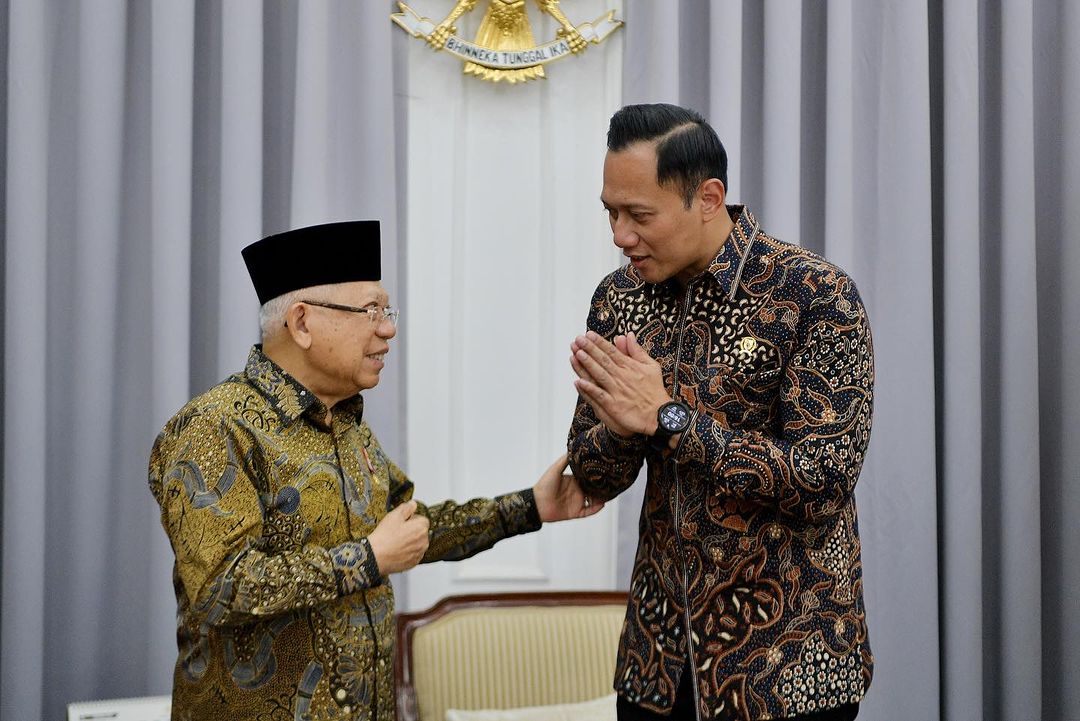 Menteri ATR/BPN AHY sowan ke Wapres Ma’ruf Amin. Foto: Instagram.com/agusyudhoyono