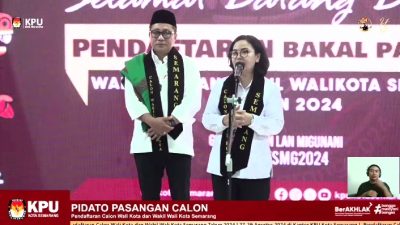 Agustina-Iswar Daftar Pilwalkot Semarang 2024 dengan Dukungan PDIP