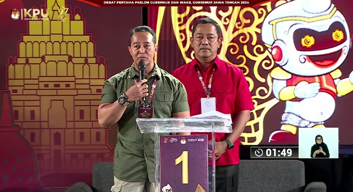 Andika Perkasa dan Hendrar Prihadi unggul dalam survei Pilgub Jateng. Foto: Tangkapan Layar YouTube KPU Jateng