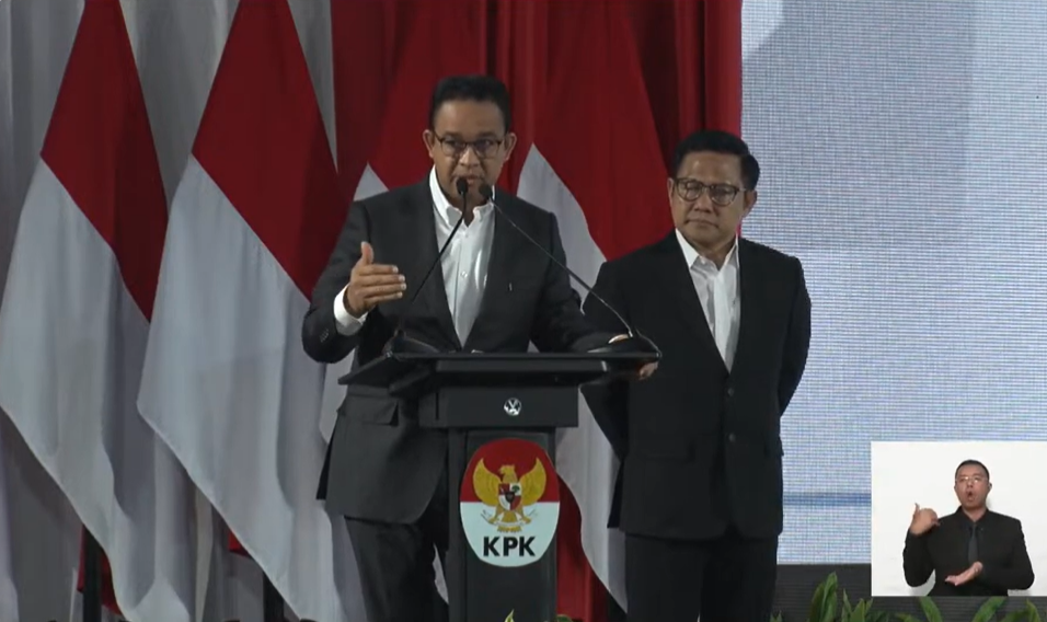 Anies ungkap sejumlah komitmen untuk memerangi korupsi. Foto: Tangkapan Layar YouTube KPK RI