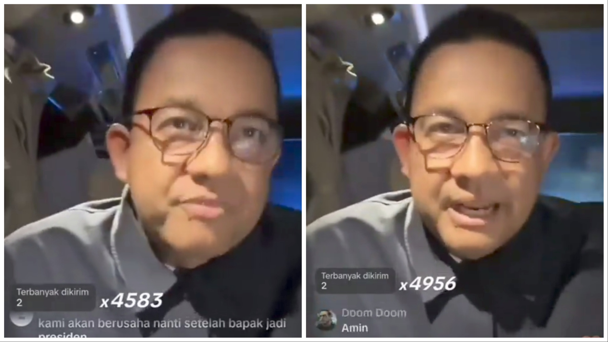 Momen saat Capres nomor urut 1 Anies Baswedan melakukan live TikTok. FOTO: Tuturpedia.com