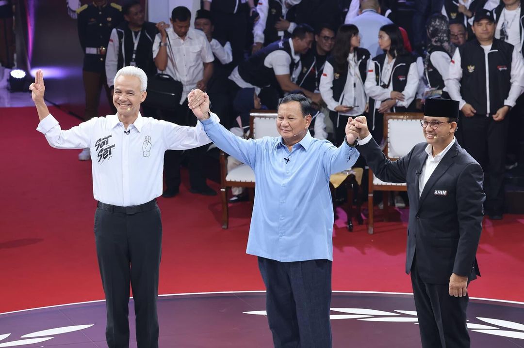 Anies Baswedan paling banyak disorot netizen di medsos usai debat capres 2024. Foto: Instagram.com/prabowo