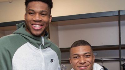 Antetokounmpo dan Mbappe. Foto: Twitter @RTNBA.