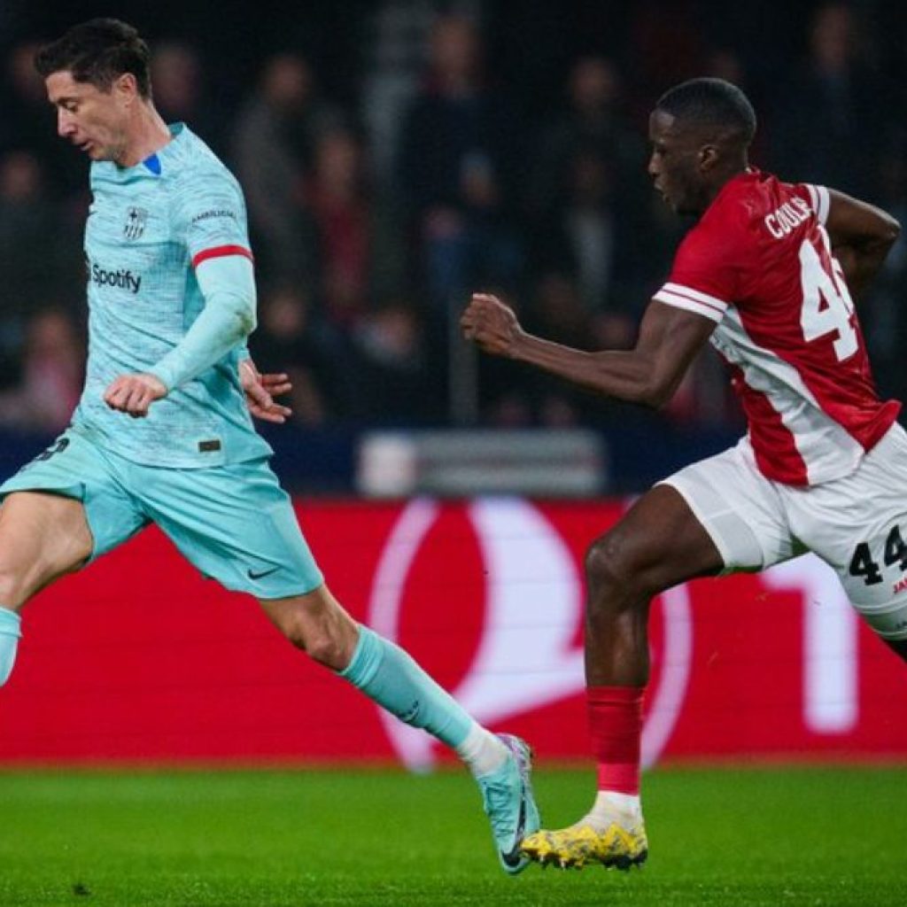 Barcelona tetap lolos ke 16 besar Liga Champions meski kalah oleh Royal Antwerp. Foto: x.com/FCBarcelona