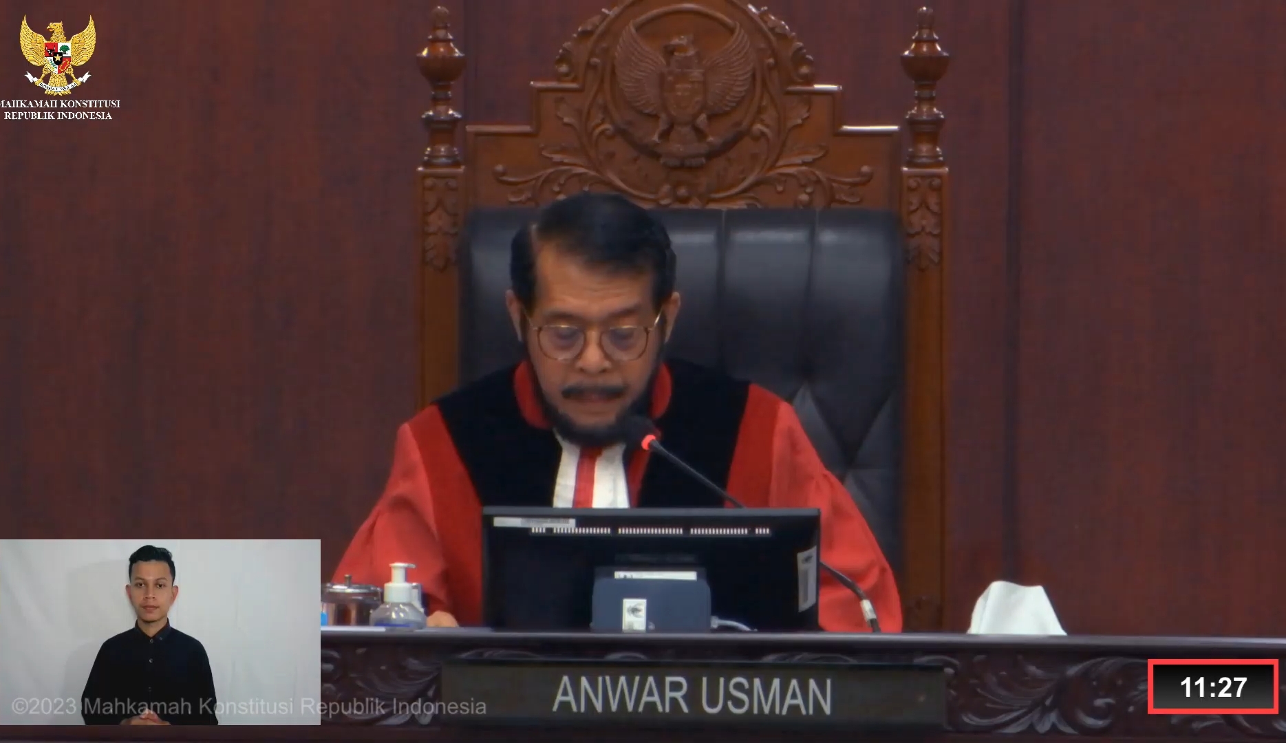 Mahkamah Konstitusi tolak gugatan batas usia capres cawapres 70 tahun | Foto: Tangkapan Layar YouTube Mahkamah Konstitusi RI