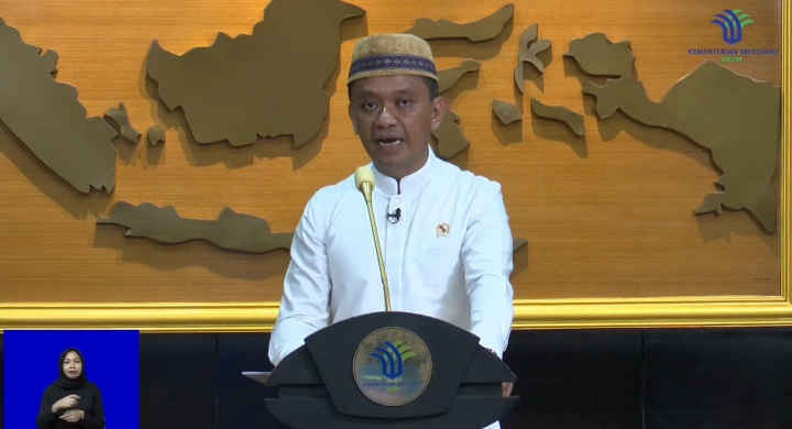 Menteri Investasi, Bahlil Lahadalia sebut pemberian izin tambang PBNU untuk tabungan akhirat. Foto: Tangkapan Layar YouTube Kementerian Investasi - BKPM