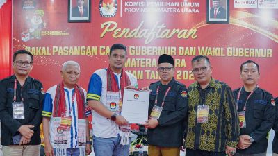 Bobby Nasution dan Surya resmi mendaftar pemilihan Gubernur Sumatra Utara, Rabu (28/8/2024). Foto: instagram.com/bobbynst