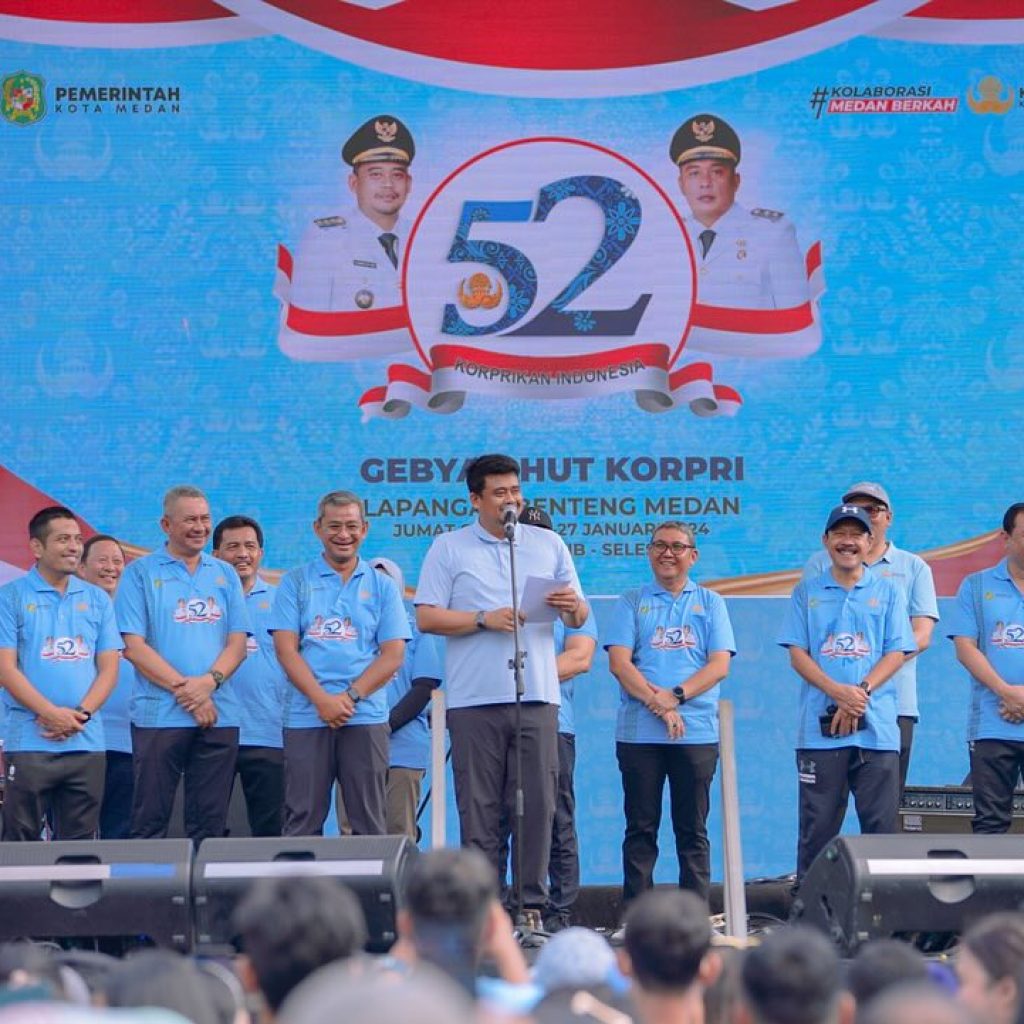 Pakai Nuansa Biru, Bobby Nasution dan Anggota Korpri Kota Medan Rayakan HUT Korpri ke-52
