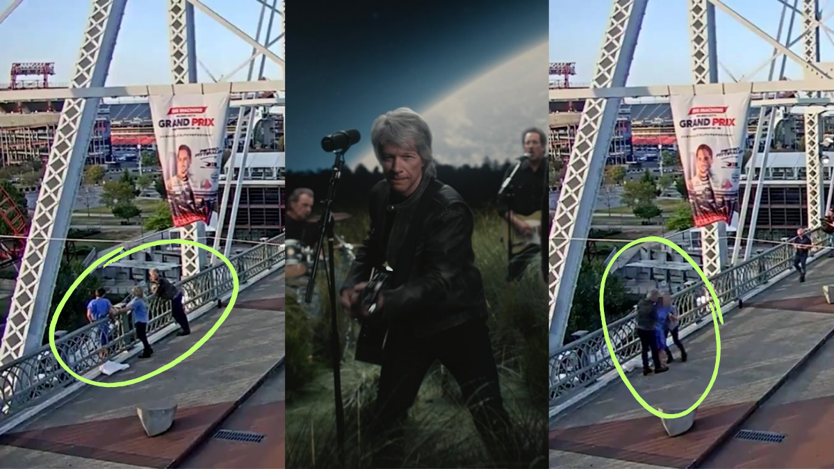 Viral video Bon Jovi menggagalkan aksi wanita yang hendak bunuh diri. Foto: X @MNPDNashville dan Instagram @bonjovi