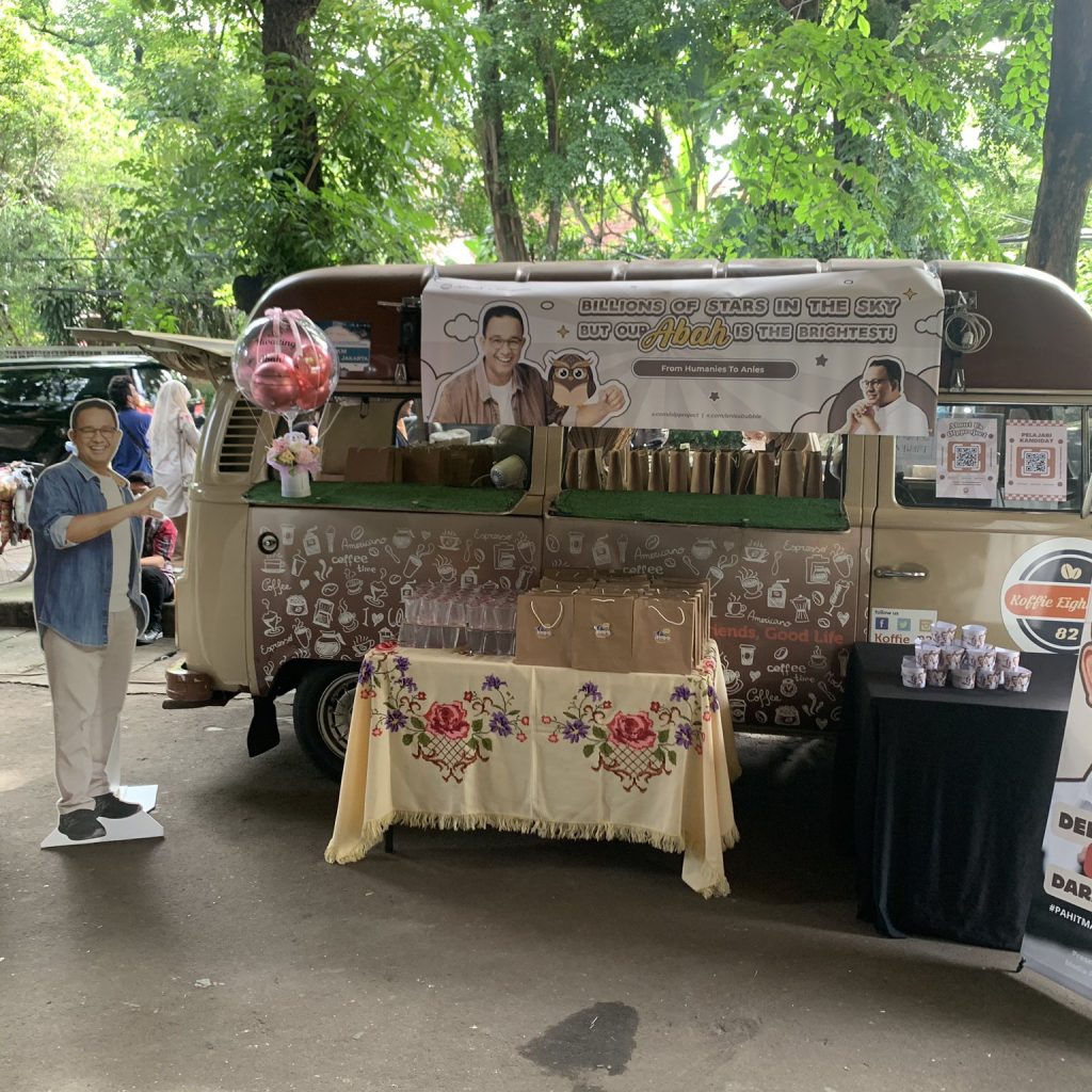 Kiriman coffee truck untuk Anies dari Humanies. Foto: x.com/olpproject
