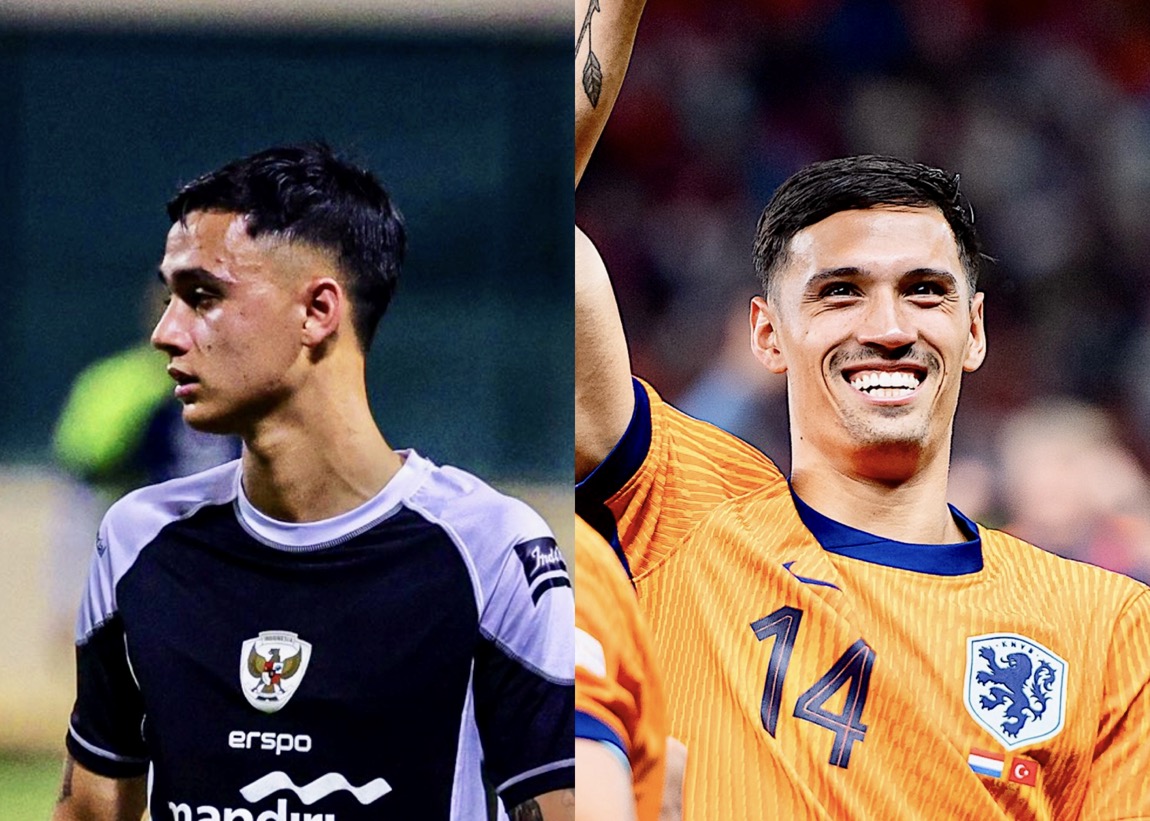 Tijjani Reijnders disebut Eliano akan nonton laga timnas Indonesia vs Bahrain. Foto: X @acmilan dan @ElianoReijnders