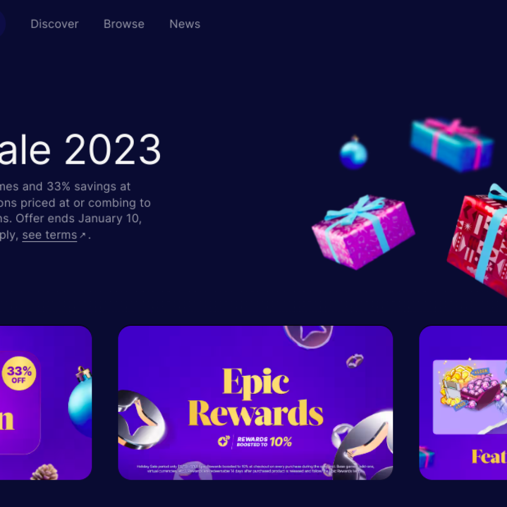 Epic Games Store beri 17 games gratis dan promo menjelang hari liburan natal dan tahun baru. Foto: Tangkapan Layar Epic Game Store
