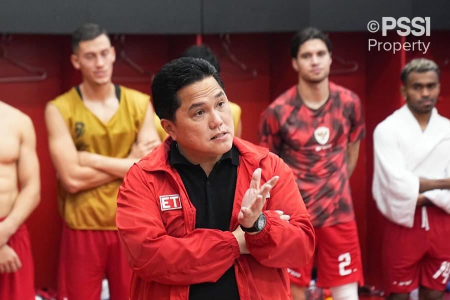 Ketua Umum PSSI, Erick Thohir minta maaf usai timnas Indonesia kalah oleh Jepang. Foto: PSSI