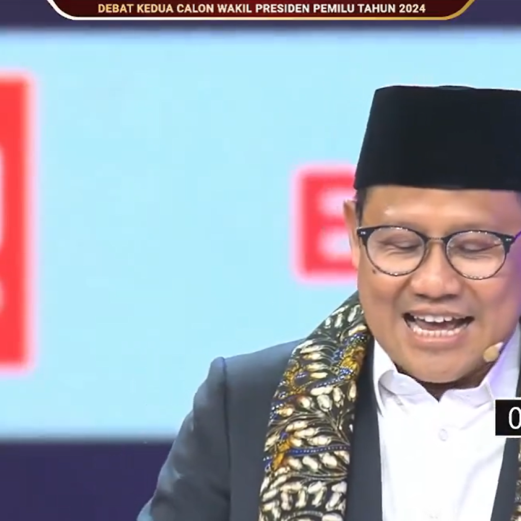Filosofi slepet yang disampaikan Cak Imin dalam debat cawapres 2024. Foto: Tangkapan layar YouTube KPU RI