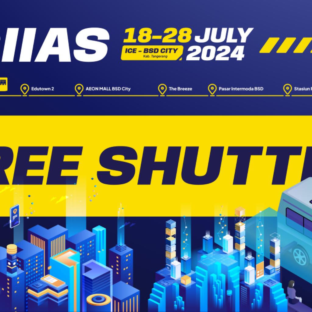 Info shuttle bus dan area parkir di GIIAS 2024. Foto: Seven Event