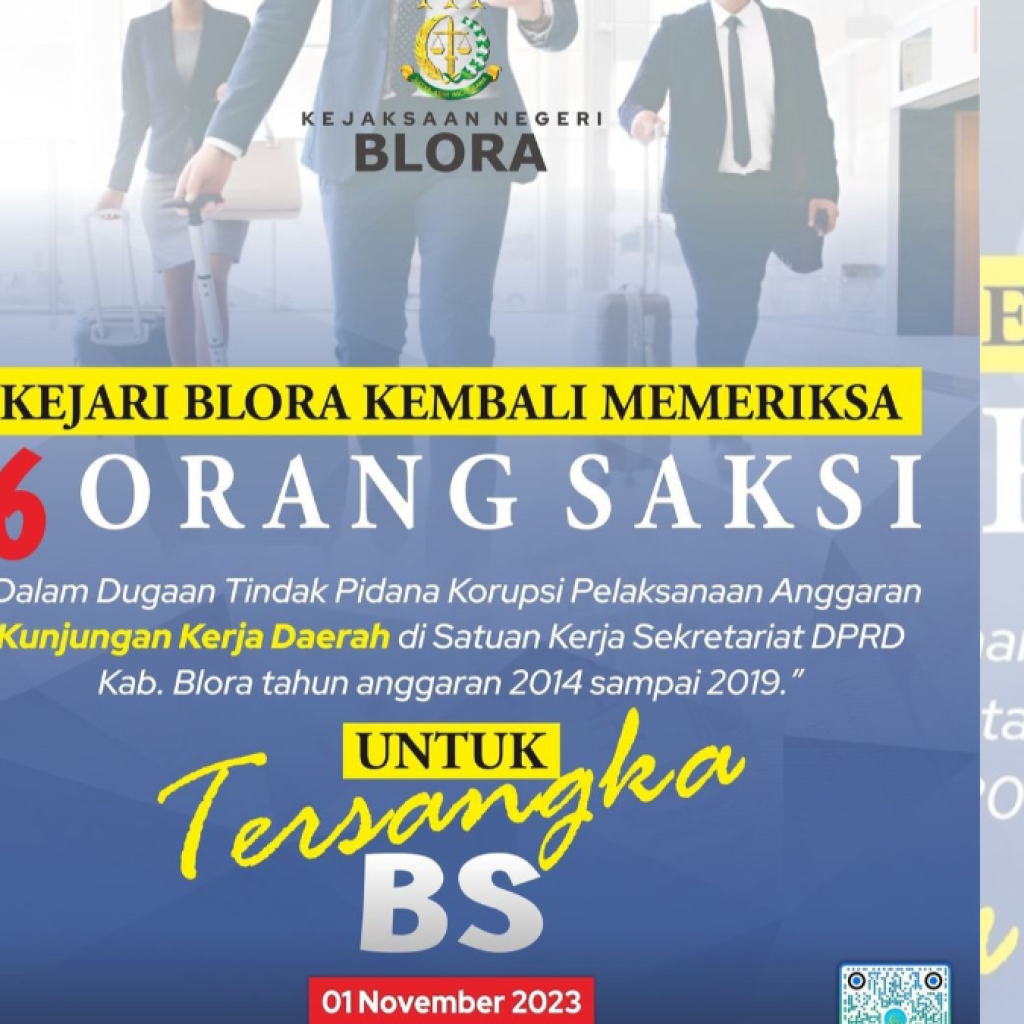 Anggota DPRD Blora 2014/2019, Diperiksa Kejari Blora Terkait Kunker Fiktif 