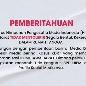 Dikaitkan dengan Kasus KDRT Armor Toreador, HIPMI Jabar Buka Suara