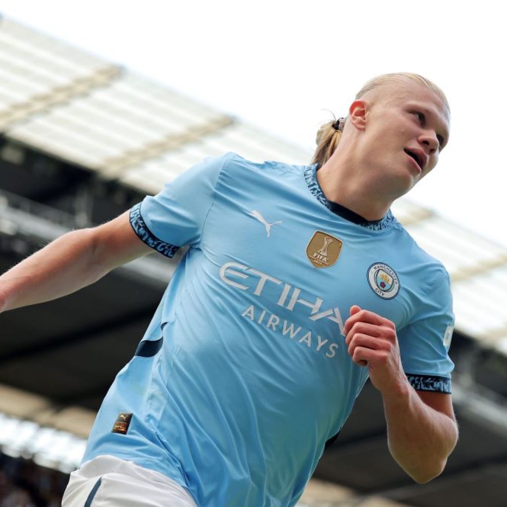 Erling Haaland hattrick saat laga Manchester City vs Ipswich Town. Foto: x.com/premierleague