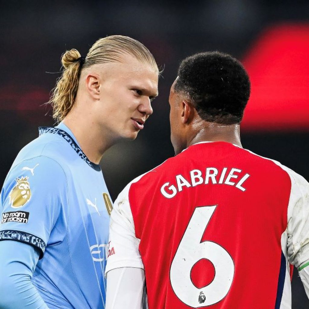 Gabriel Magalhaes dan Erling Haaland. Foto: x.com/brfootball