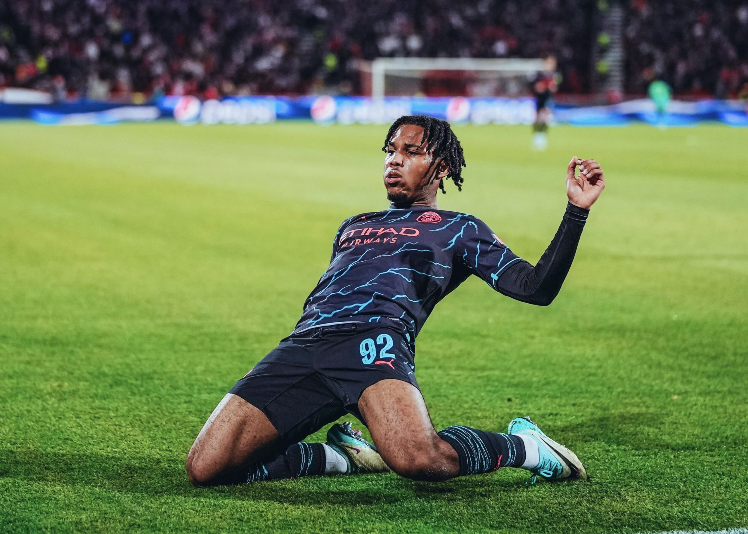 Dari ball boy, Micah Hamilton kini menjadi pencetak gol Manchester City. Foto: x.com/ManCity