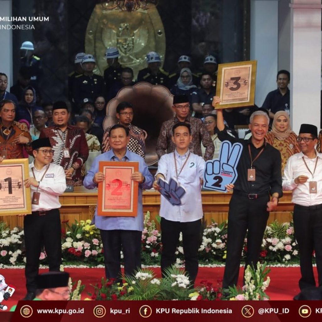 KPU telah menyelesaikan pengundian dan penetapan nomor urut paslon capres-cawapres 2024. Foto: Instagram.com/kpu_ri