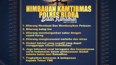 Polres Blora Terbitkan Imbauan Kamtibmas Ramadhan 1447 H, Ajak Warga Jaga Keamanan dan Toleransi