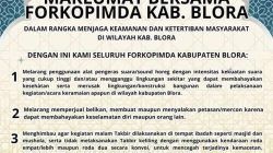 TUTURPEDIA - Forkopimda Blora Terbitkan Maklumat Bersama, Ajak Masyarakat Jaga Ketertiban dan Kondusivitas