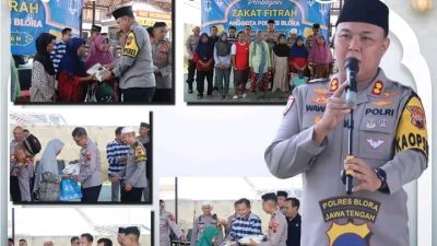 Polres Blora Tebar 896 Paket Zakat Fitrah, Hadirkan Kebahagiaan Jelang Idulfitri