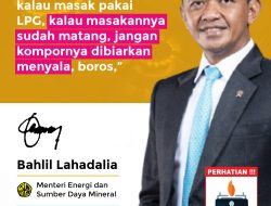 Seruan Bahlil untuk Efisiensi Energi: Matikan Kompor Setelah Masakan Matang