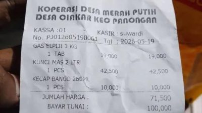 Warga Mengeluh! Viral Struk Belanja Gas Elpiji 3 Kg, Katanya di Kopdes Merah Putih Rp 16 Ribu tapi Kok Bayar Rp19 Ribu! 11 TUTURPEDIA - Warga Mengeluh! Viral Struk Belanja Gas Elpiji 3 Kg, Katanya di Kopdes Merah Putih Rp 16 Ribu tapi Kok Bayar Rp19 Ribu!