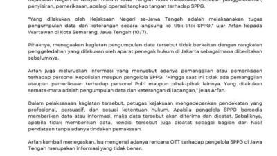 Heboh Isu OTT SPPG di Jateng, Kejati Tegas Bantah: Tak Ada Penggeledahan, Hanya Pendataan! 9 TUTURPEDIA - Heboh Isu OTT SPPG di Jateng, Kejati Tegas Bantah: Tak Ada Penggeledahan, Hanya Pendataan!