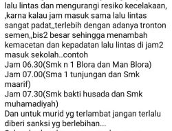 Usulan Jam Masuk Sekolah di Blora Dipecah, Warga Soroti Kemacetan Parah di Jalur Gatot Subroto