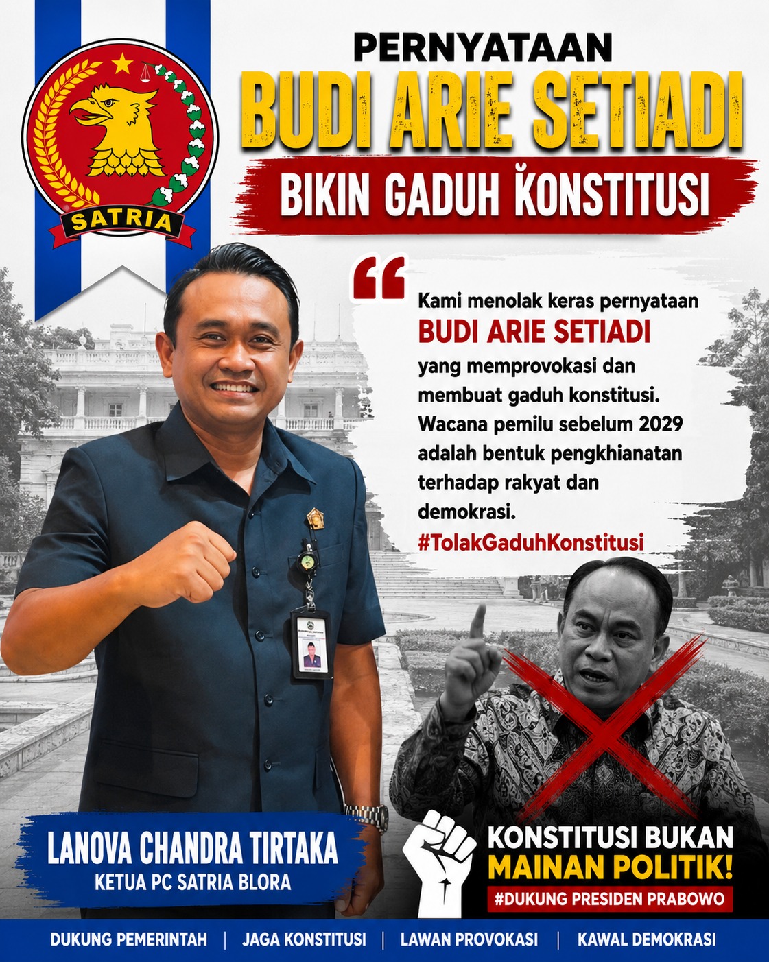 TUTURPEDIA - Chandra SATRIA Blora Kecam Pernyataan Budi Arie Soal Isu Percepatan Pemilu