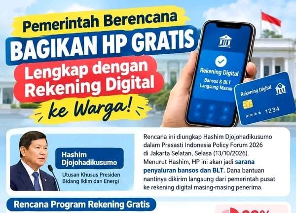 TUTURPEDIA - Pemerintah Berencana Bagikan HP Gratis untuk Penerima Bansos, Rekening Digital Disiapkan