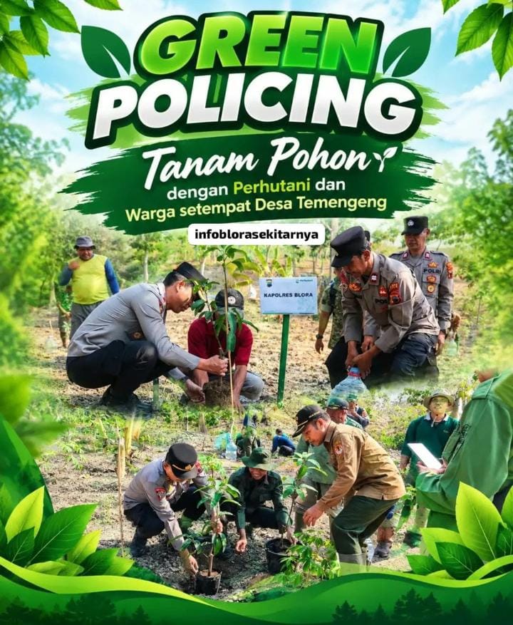 TUTURPEDIA - Green Policing di Temengeng, Polres Blora Bersama Perhutani dan Warga Tanam Pohon demi Kelestarian Hutan
