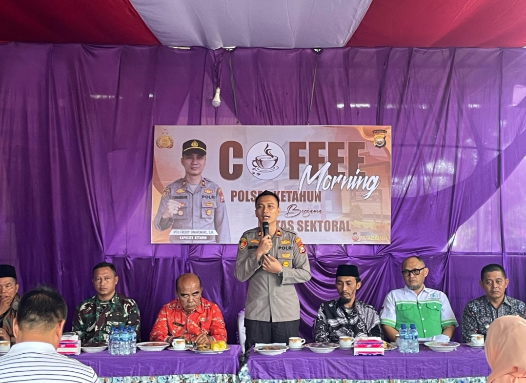 Coffee morning bareng lintas sektoral di Mapolsek Ketahun. Foto: Dok. Riki Santoso.