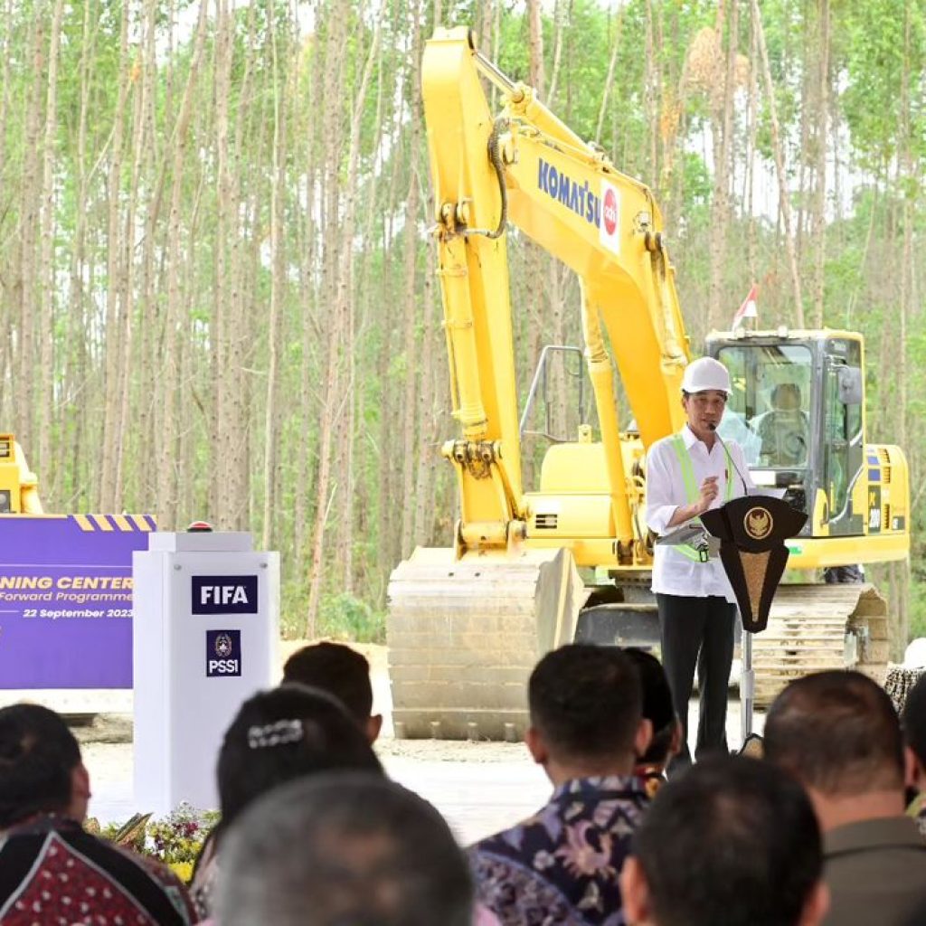 Training center untuk timnas di IKN mulai dibangun. FOTO: Instagram.com/jokowi