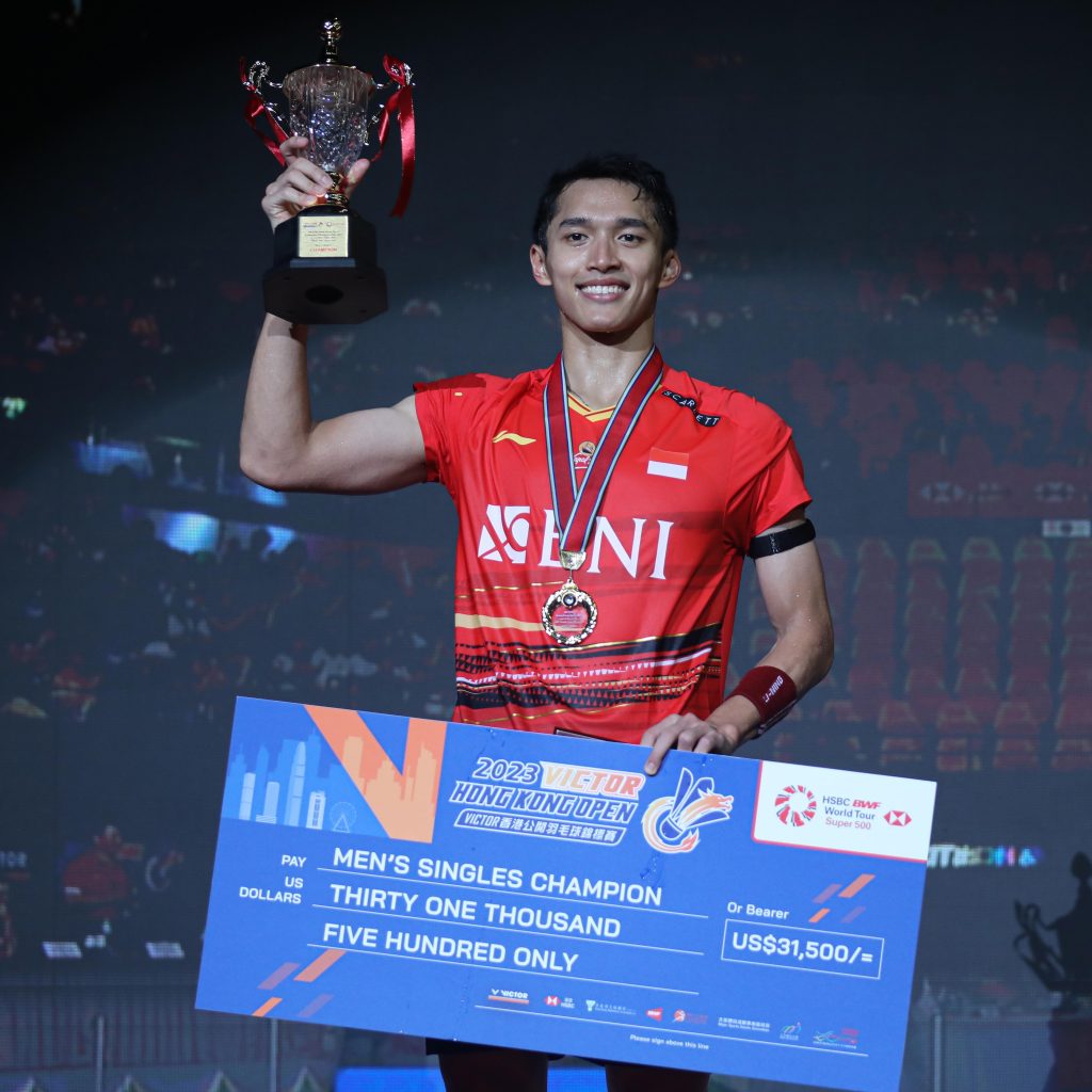 Jonatan Christie juara di Hong Kong Open 2023. FOTO: pbsi.id