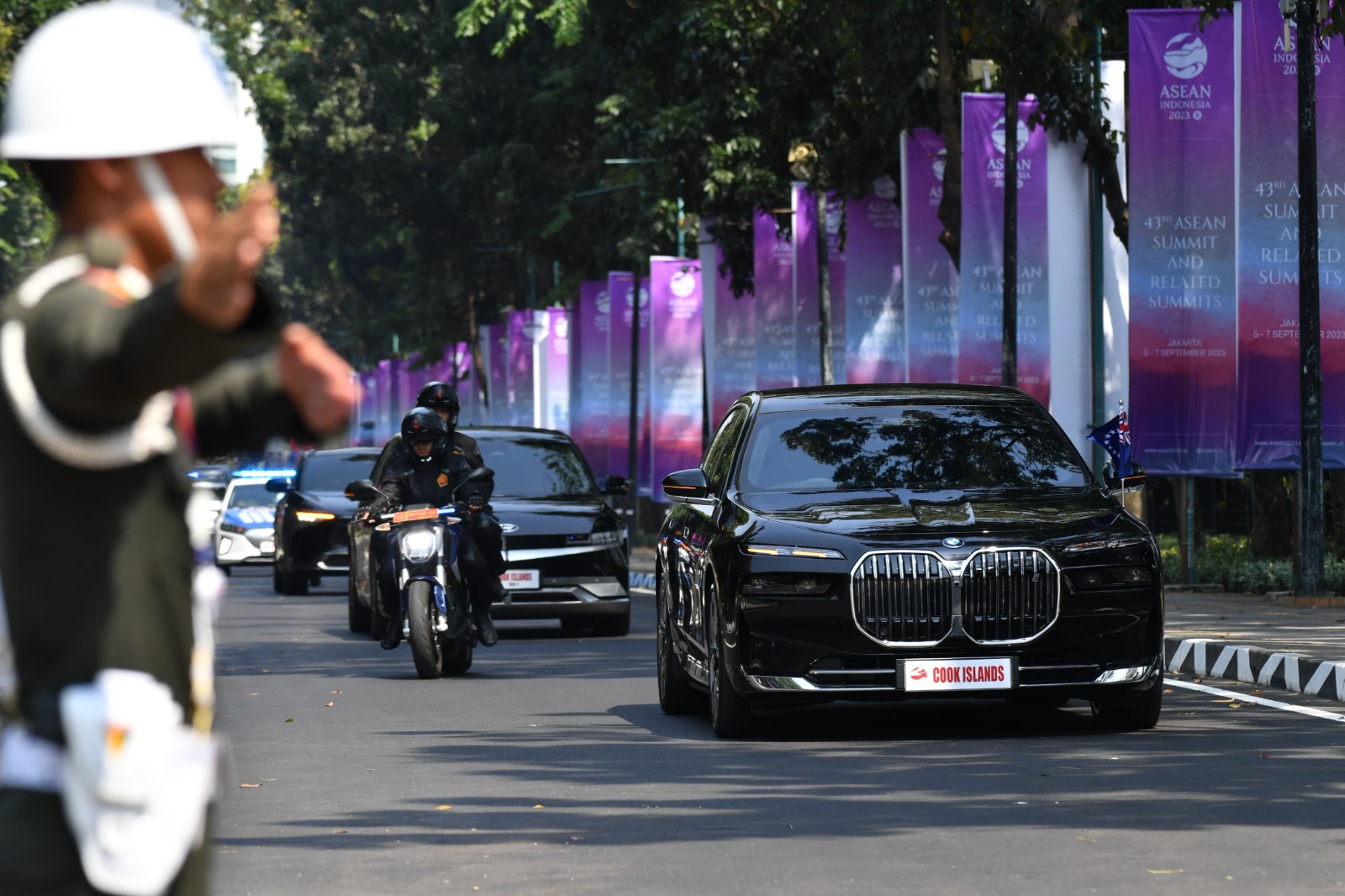 Pemerintah menyiapkan 430 mobil listrik untuk KTT AIS Forum 2023. FOTO: Tribrata News Polri