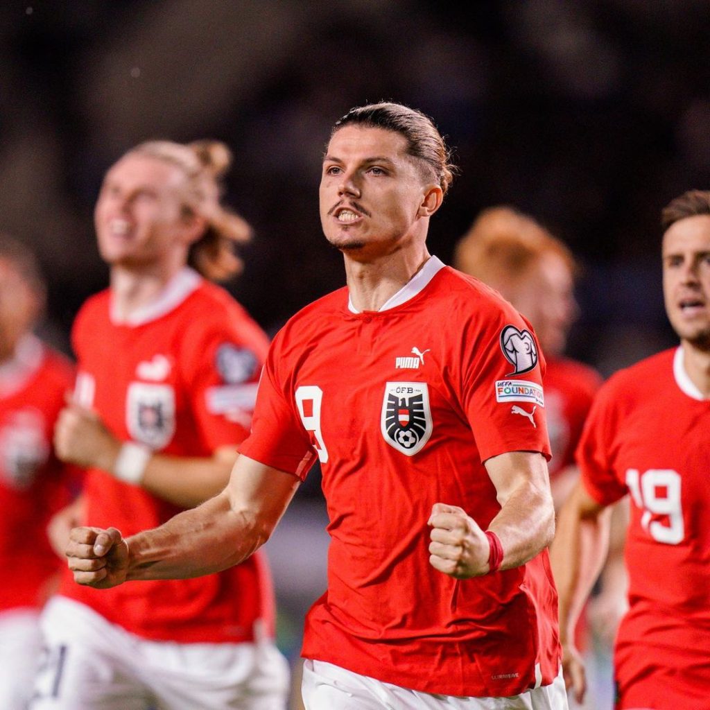 Austria susul Belgia ke putaran final EURO 2024 usai kalahkan Azerbaijan. FOTO: Instagram.com/marcel7sabitzer