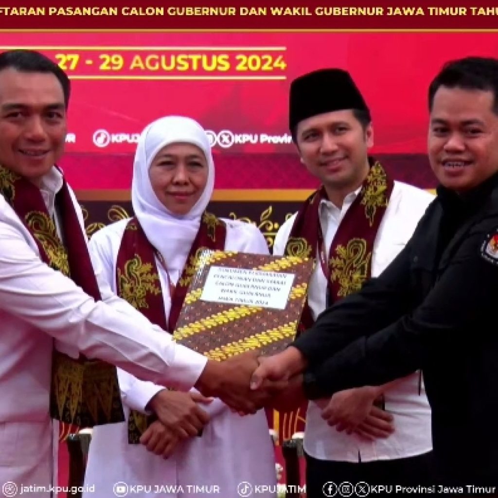 Didukung 15 Parpol, Khofifah dan Emil Dardak Mantap Daftar Pilgub Jawa Timur 2024