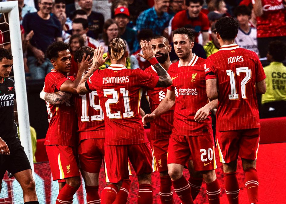 Liverpool menang dengan skor 2-1 di laga pramusim lawan Arsenal. Foto: x.com/LFC