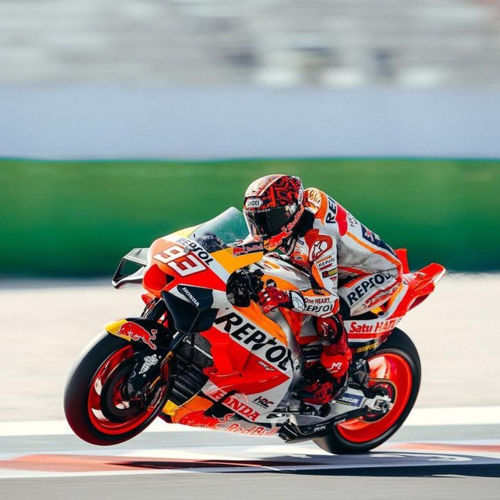 Marc Marquez tak puas dengan hasil tes MotoGP Misano. Foto: Instagram.com/hrc_motogp
